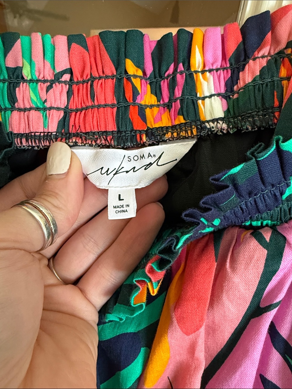 Soma Tropical Print Maxi Dress in Navy, Pink, Green, Yellow - Picture 2 of 4